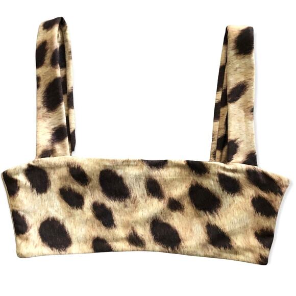 NEW Size L Large WeWoreWhat Leopard Print Bandeau Bra - Picture 3 of 6
